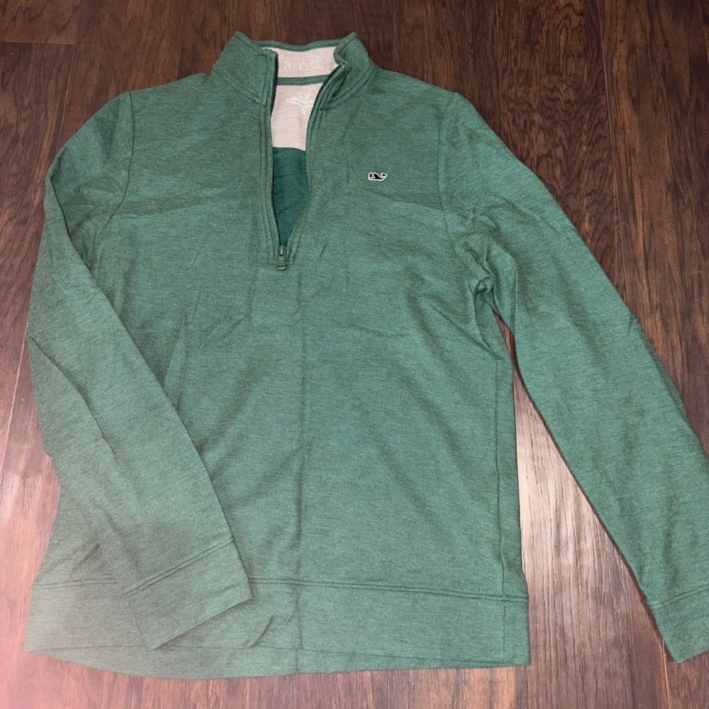 Vineyard Vines Forest Green Zip-Up Sweater